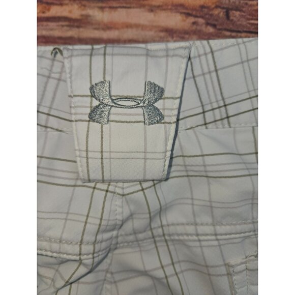 Under Armour Mens White Lightweight Plaid Golf Shorts 32 - Picture 4 of 7